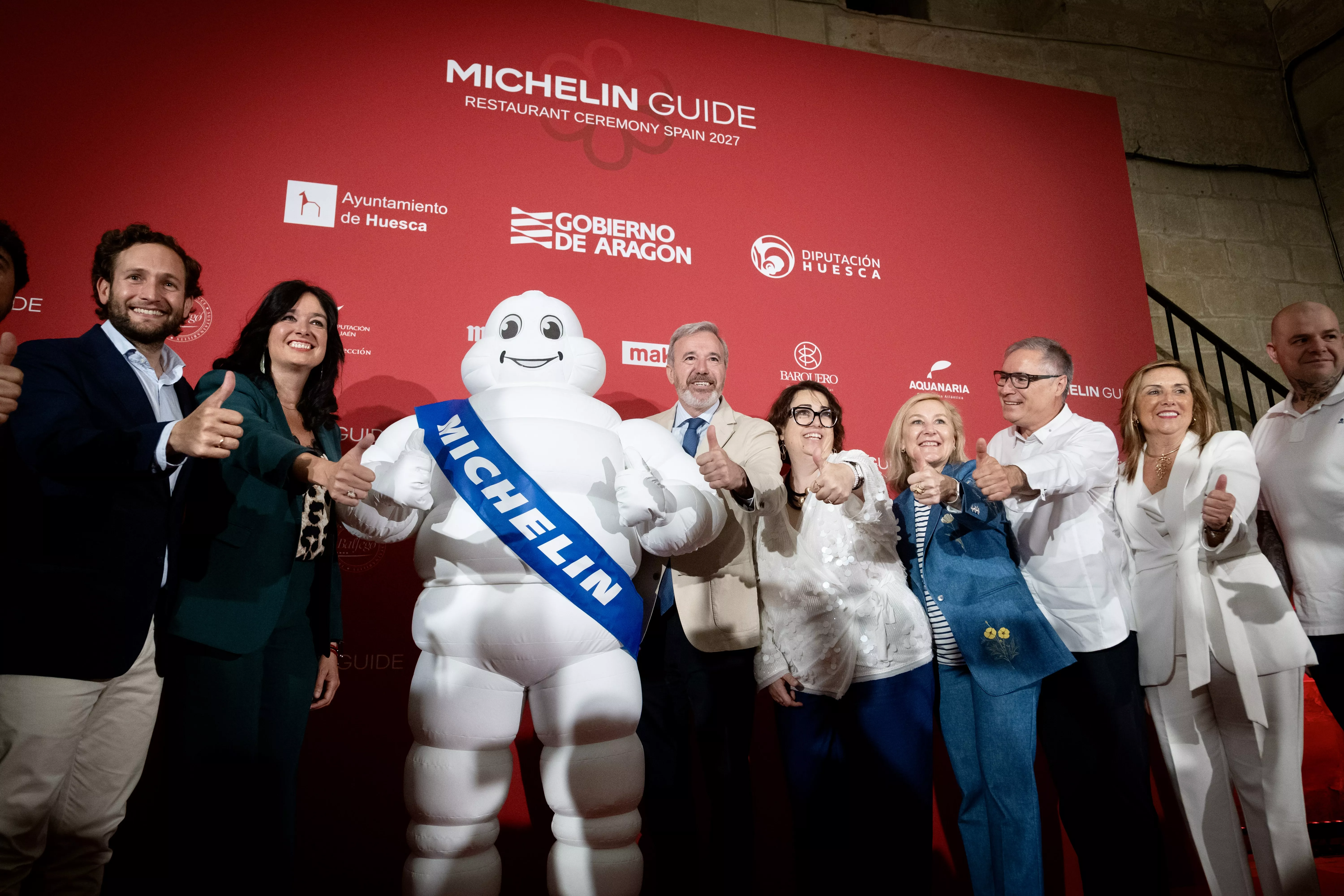 Foto de familia del anuncio de la Gala Michelin en Huesca