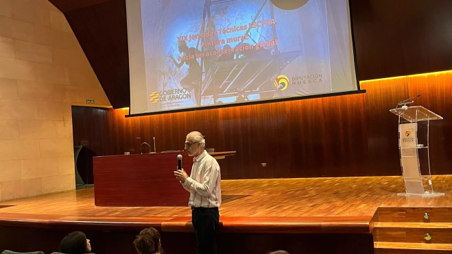 Ignacio Mustienes, en el cierre de las jornadas de la Escyra. Ignacio Mustienes, en el cierre de las jornadas de la Escyra.