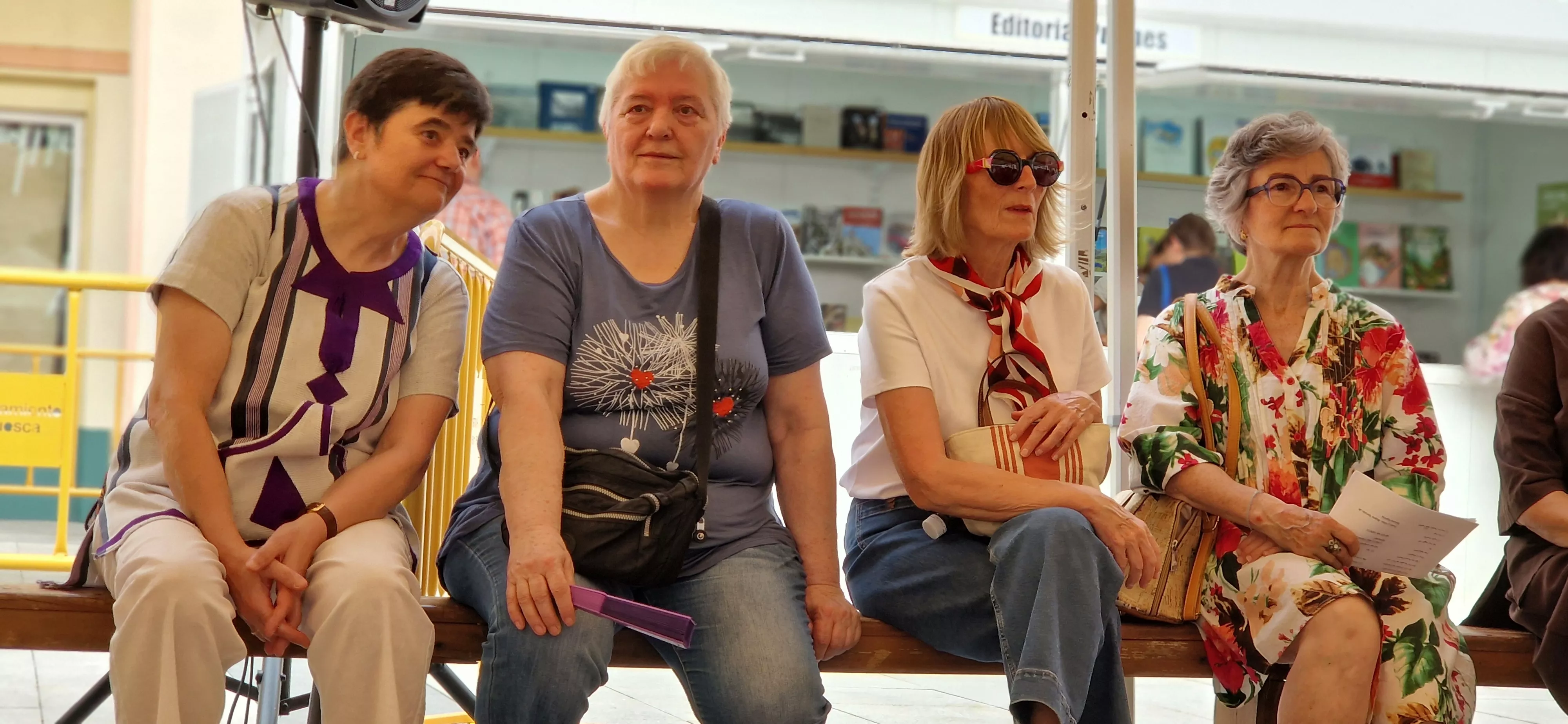 Presentación de podcast «¿Nos cuidamos? en la 42 Feria del Libro de Huesca el lunes 1 de junio. Foto Myriam Martínez