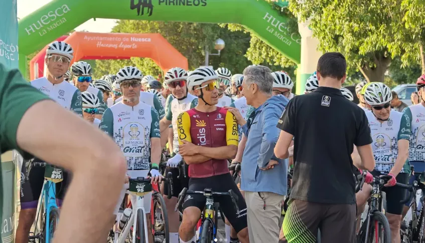 Samitier, antes de tomar la salida en La Magia del Grial. Foto: Instagram Sergio Samitier