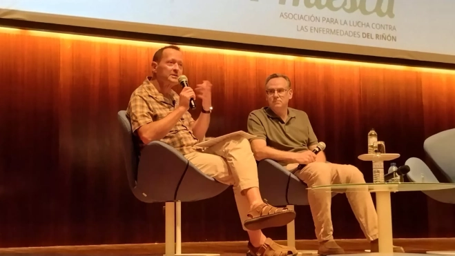 Míchel Buesa y el doctor Lorenzo Labarta