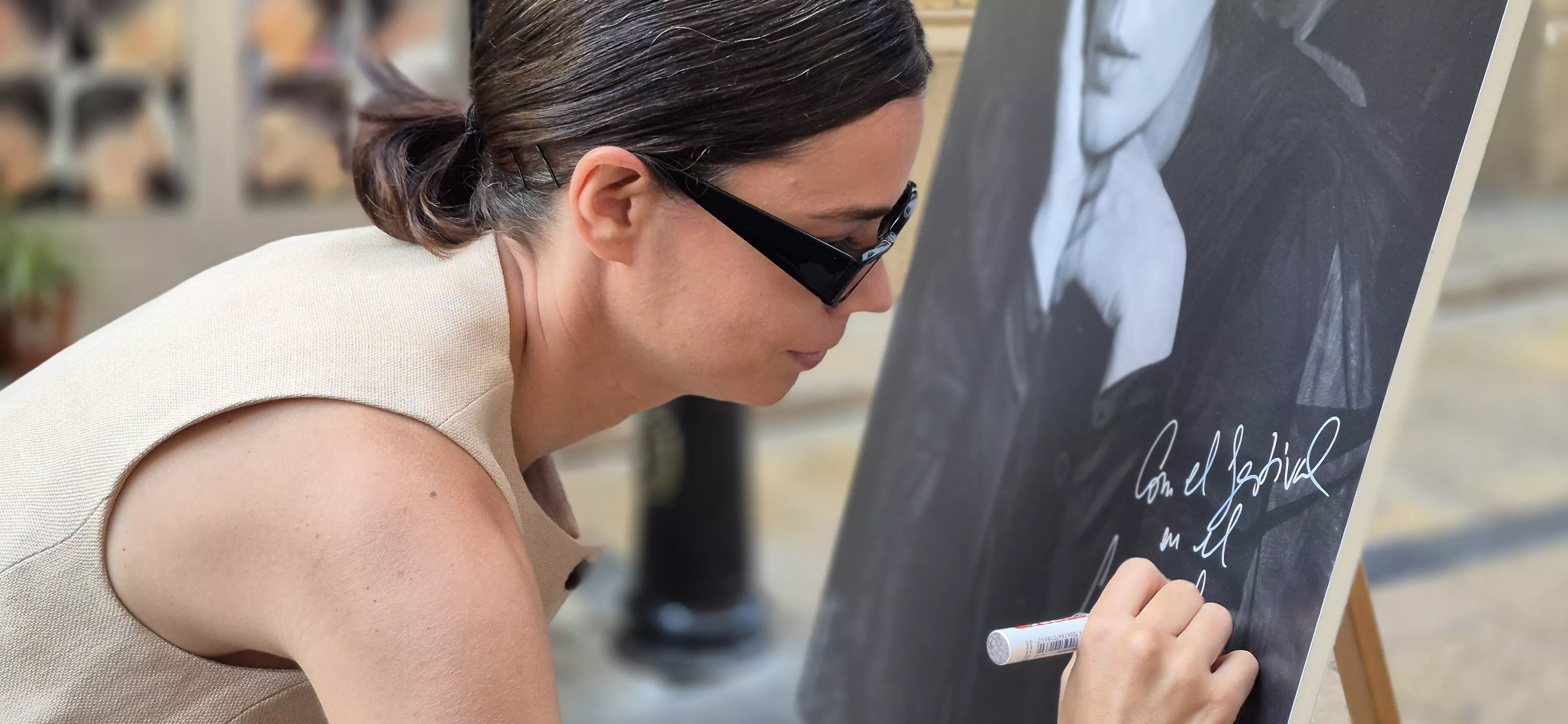 La actriz  Laia Costa, en Huesca. Foto Myriam Martínez