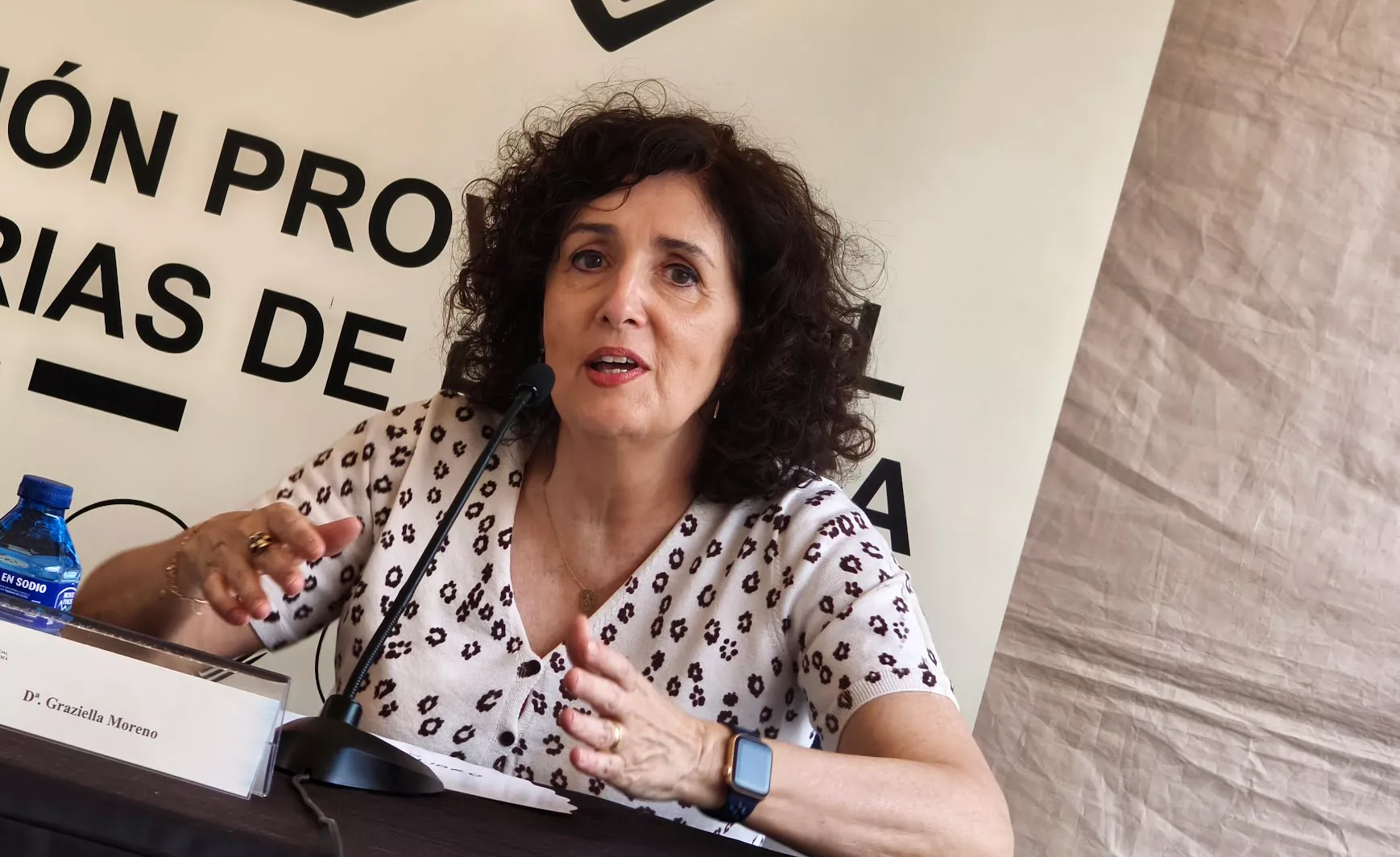 Graziella Moreno, en la presentación de La Hora de la Fuga en la Feria del Libro de Huesca. Foto María José Sampietro