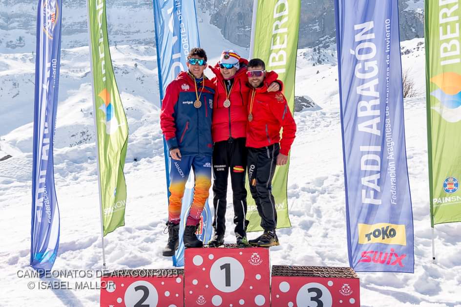 Podio de la Copa de España de Esquí de Fondo de Candanchú. Foto: Isabel Mallor