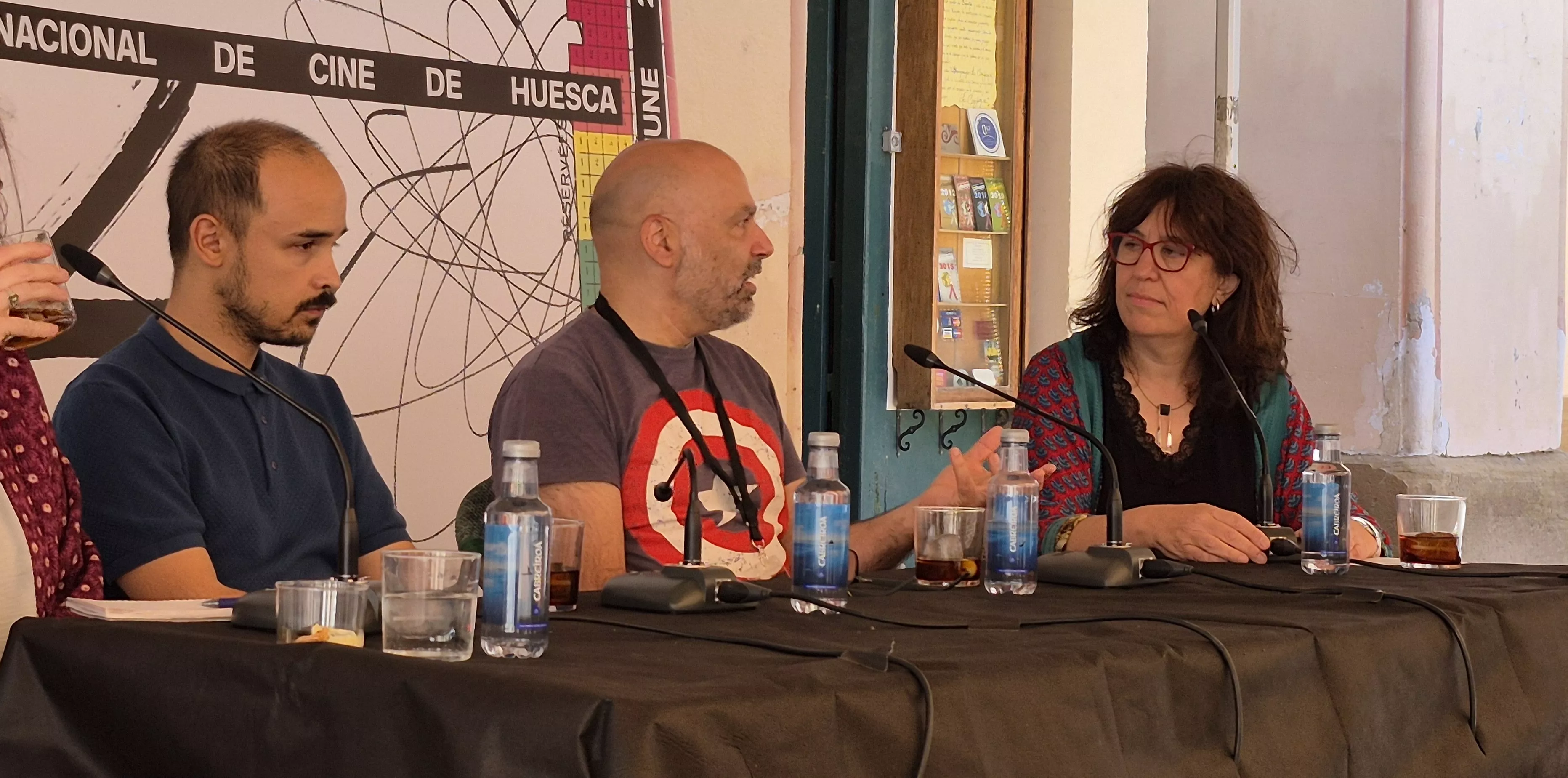 Ricardo Vieira, Nuno Beato y Chus Fenero, en el 54º Festival de Cine de Huesca. Foto Myriam Martínez