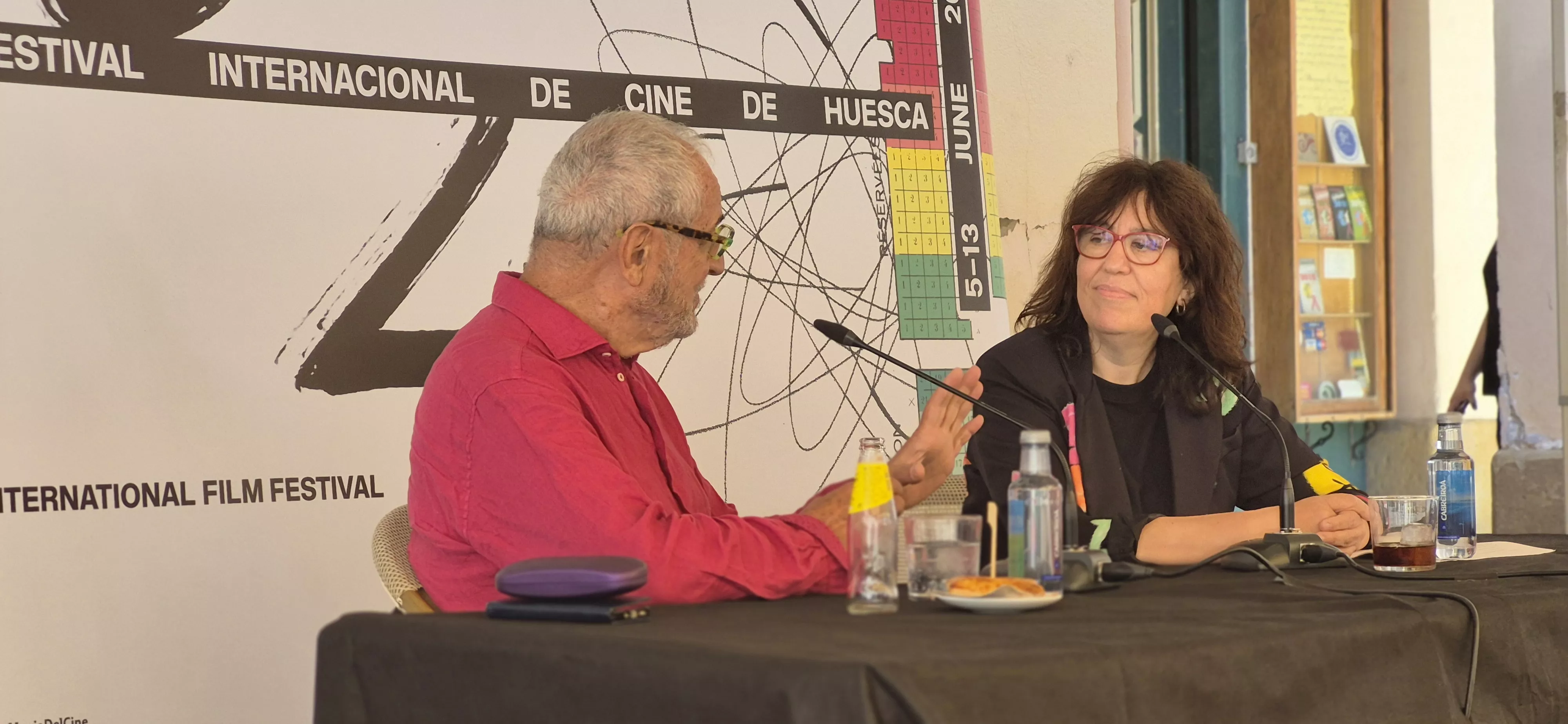 Lluis Miñarro y Chus Fenero, en el Festival de Cine de Huesca. Foto Myriam Martínez