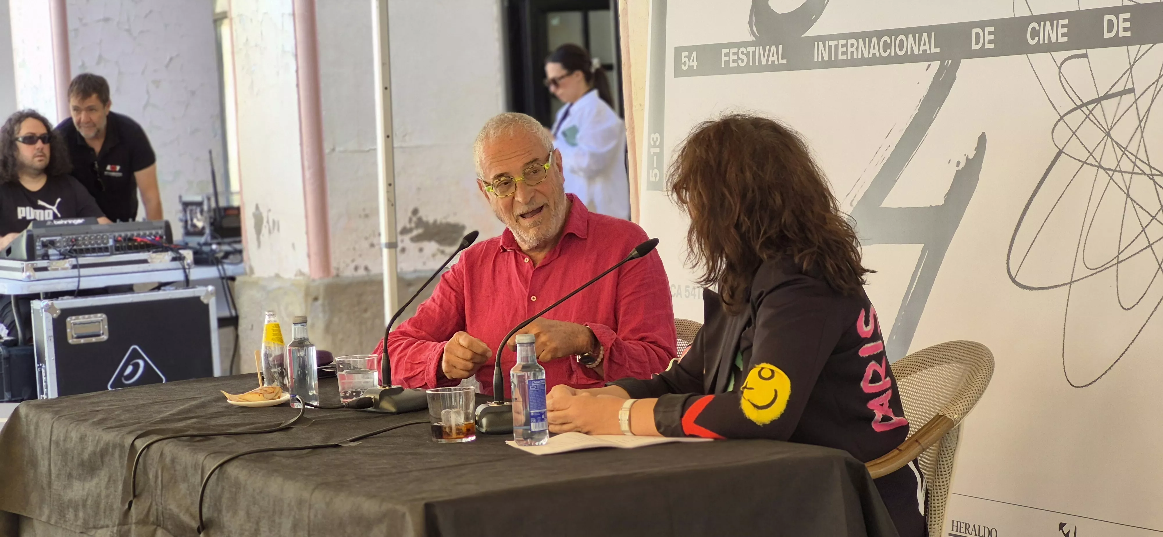 Lluis Miñarro y Chus Fenero, en el Festival de Cine de Huesca. Foto Myriam Martínez