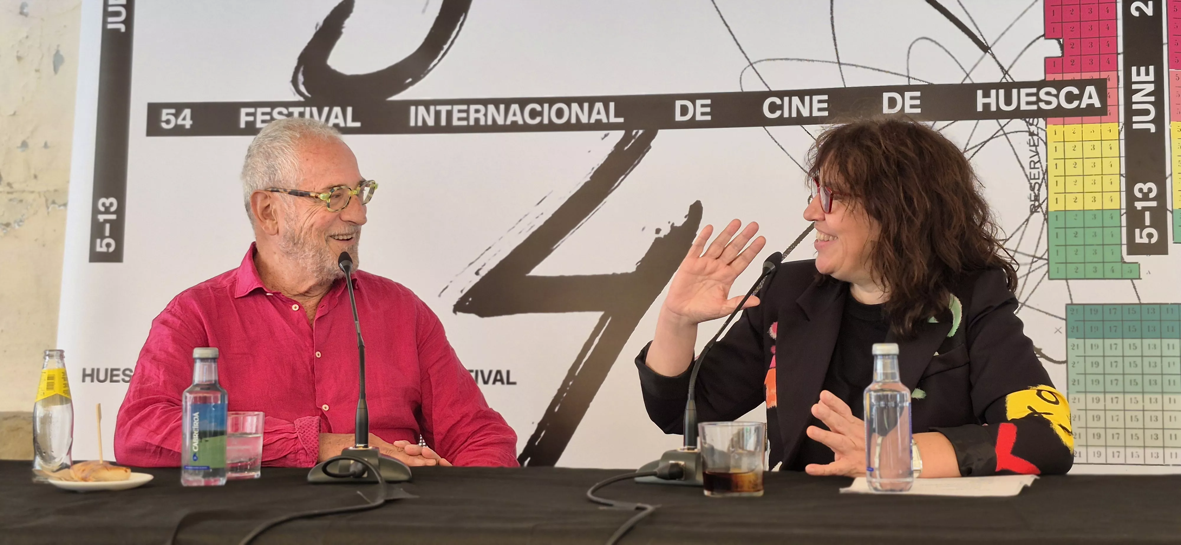 Lluis Miñarro y Chus Fenero, en el Festival de Cine de Huesca. Foto Myriam Martínez