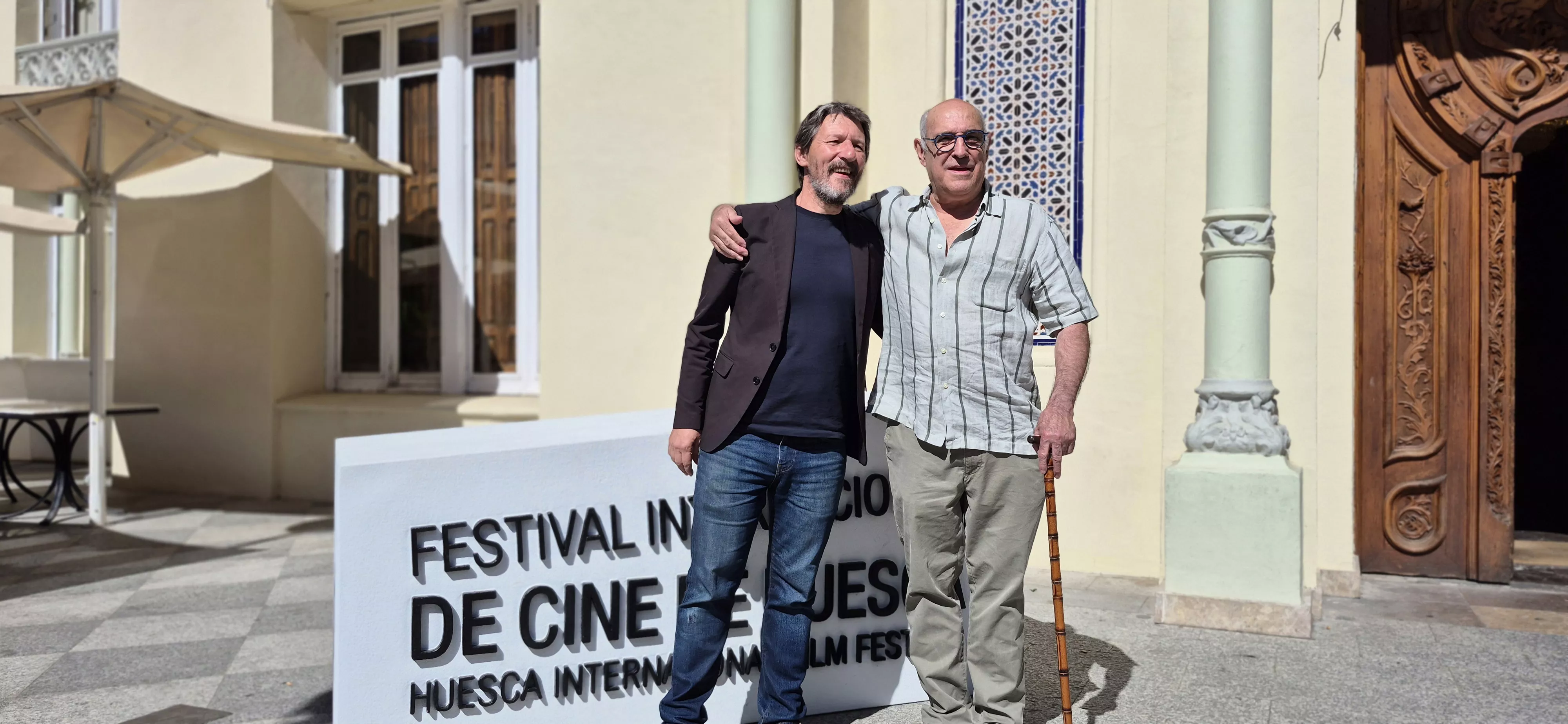 Javier Calvo Torrecilla y Paco Paricio, en el 54º Festival Internacional de Cine de Huesca. Foto Myriam Martínez