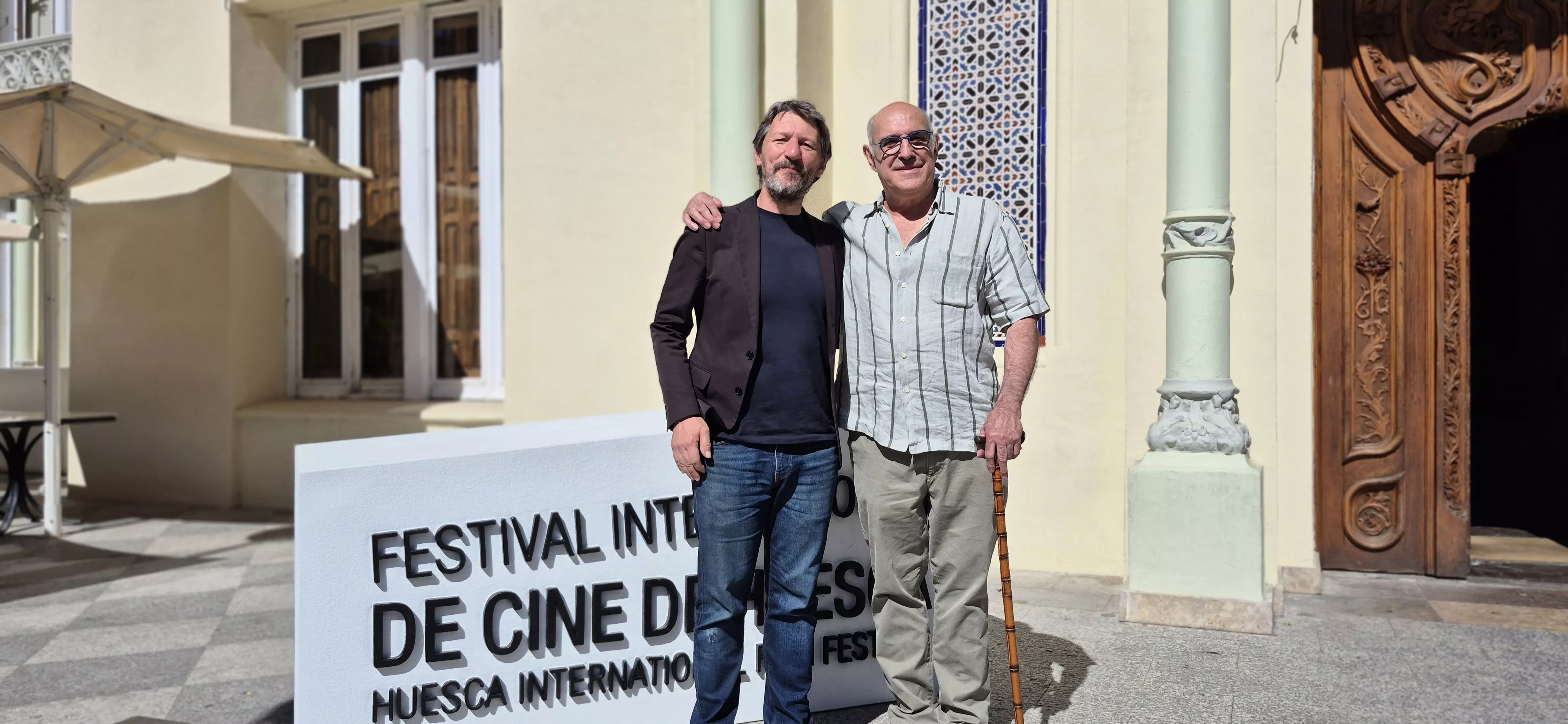 Javier Calvo Torrecilla y Paco Paricio, en el 54º Festival Internacional de Cine de Huesca. Foto Myriam Martínez