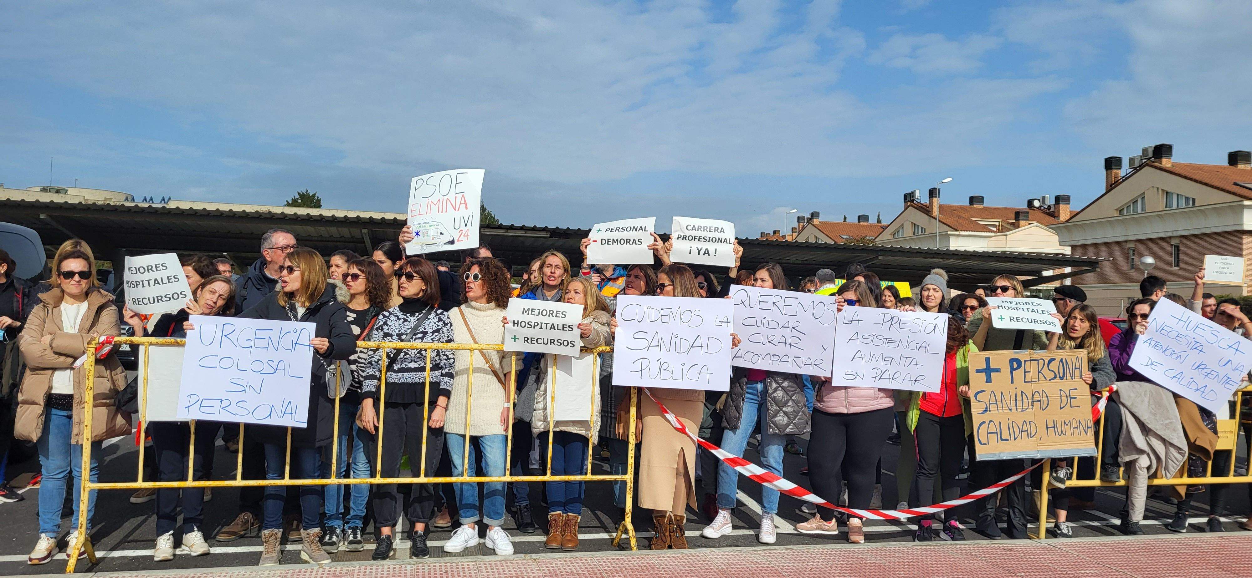 Protesta de profesionales de Urgencias y Transporte Sanitario. Foto: Mercedes Manterola