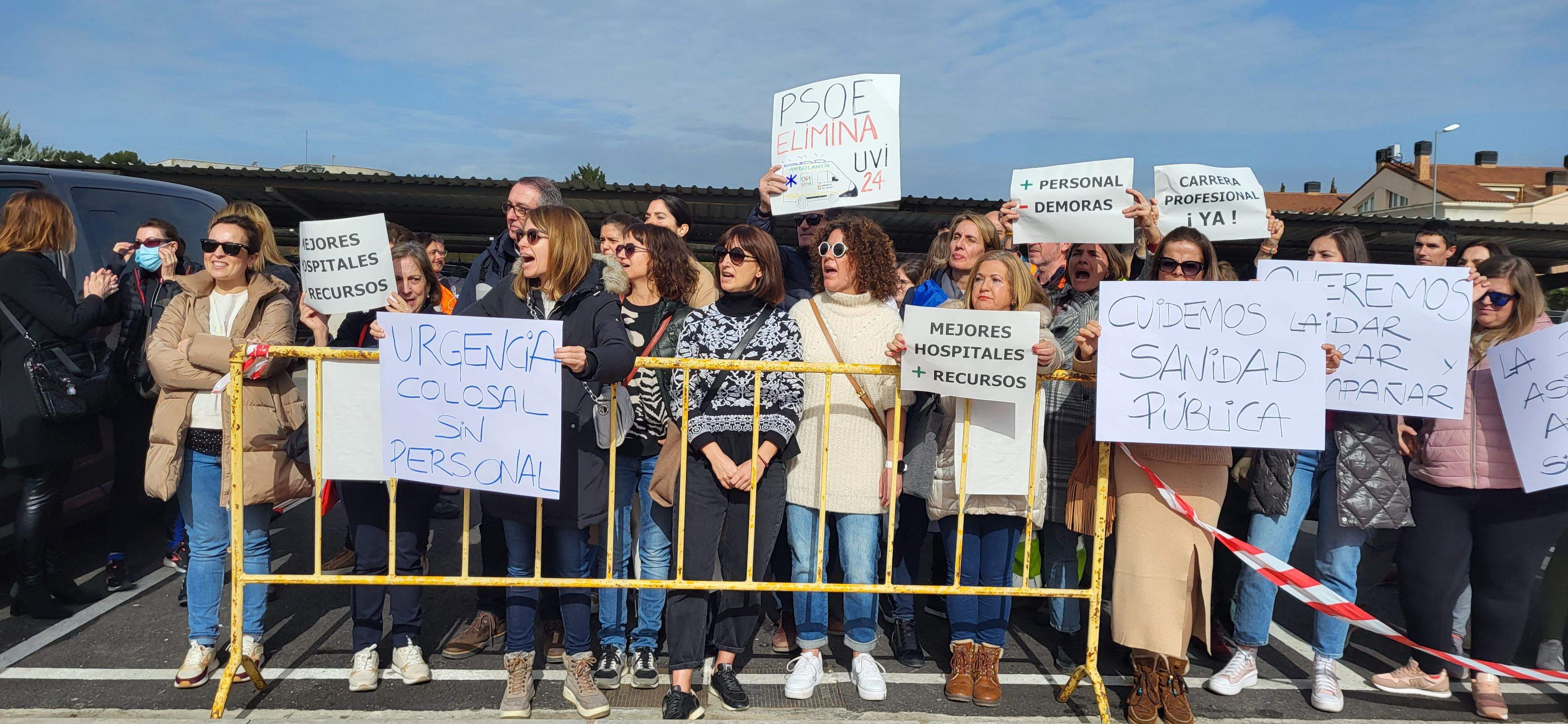 Protesta de profesionales de Urgencias y Transporte Sanitario. Foto: Mercedes Manterola