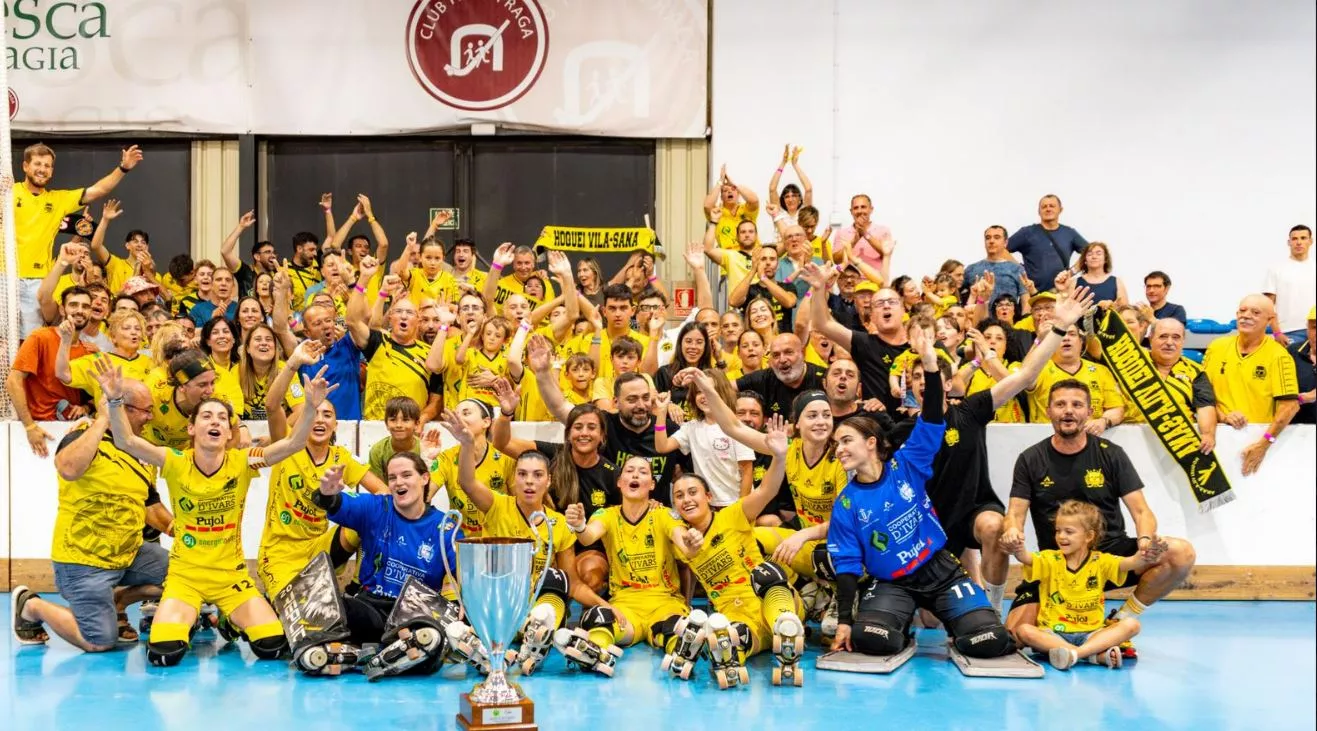 El CP Vila-Sana ha celebrado por todo lo alto el título en Fraga. 