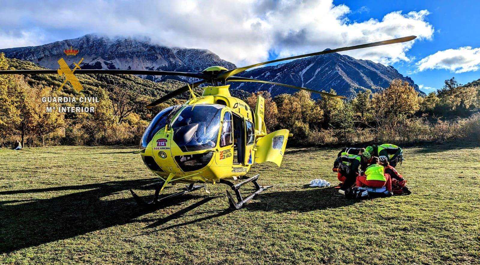 Rescate tras un accidente de montaña en Huesca. Este jueves ha recuperado a una escaladora de 26 años