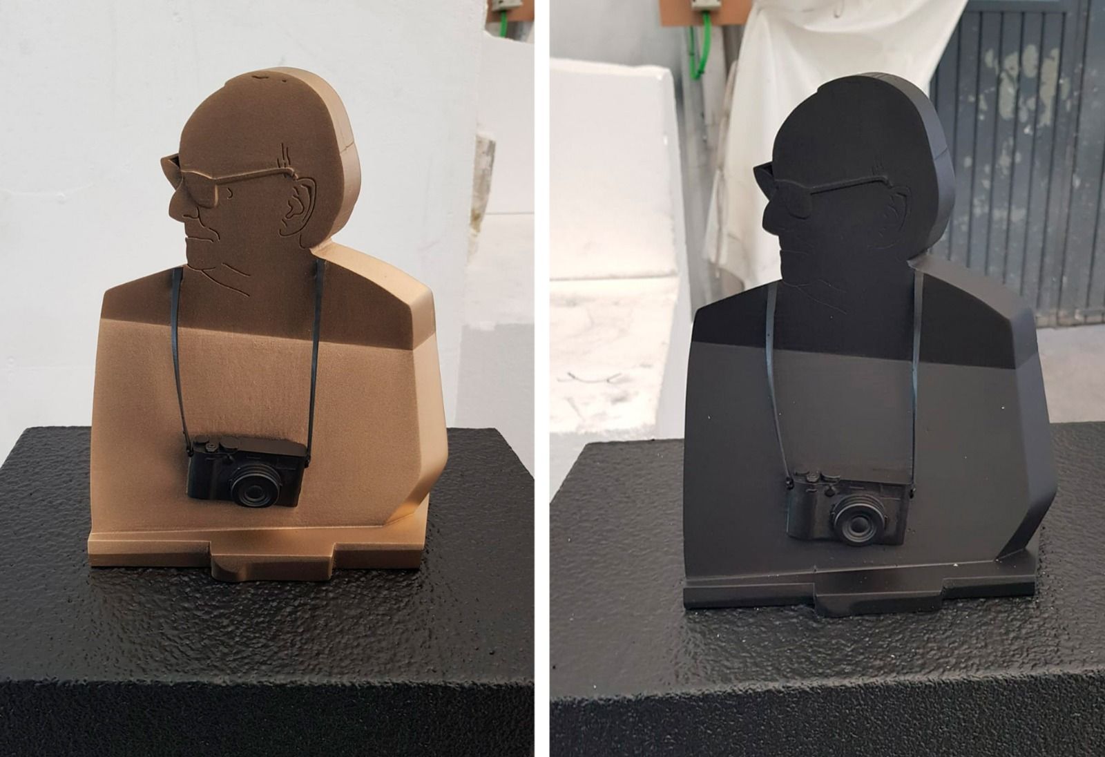 Prototipos de la escultura de Carlos Saura realizado por Julio Luzán