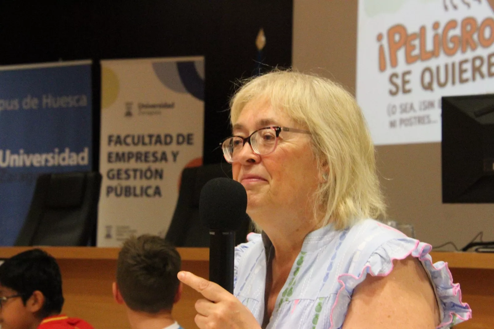 Pilar Santolaria. Unizar Kids: Cómo será la vida en 2075 en el Campus de Huesca. Foto Carlos Neofato