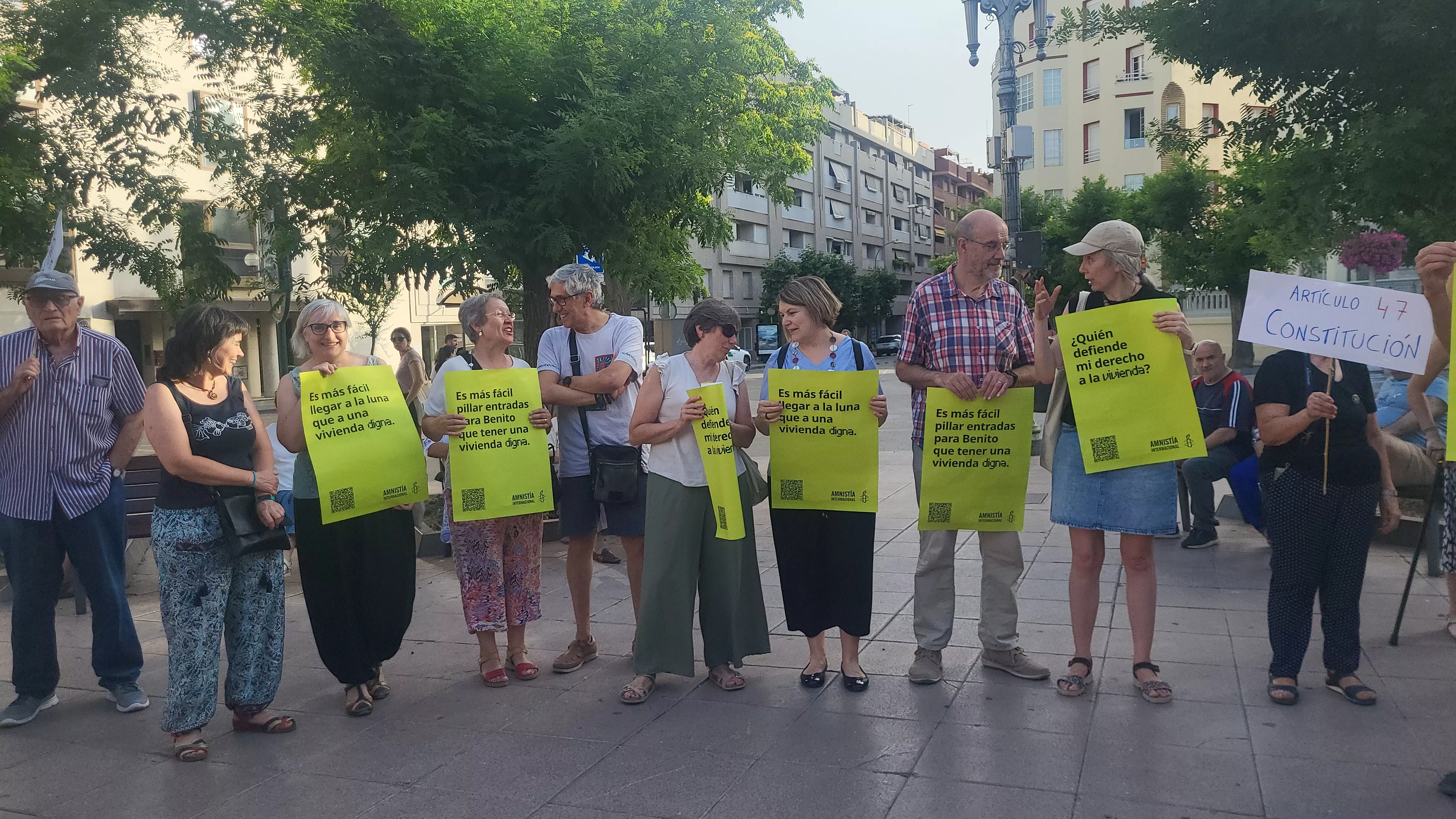 Protesta convocada por la Plataforma Vivienda Huesca. Foto Mercedes Manterola