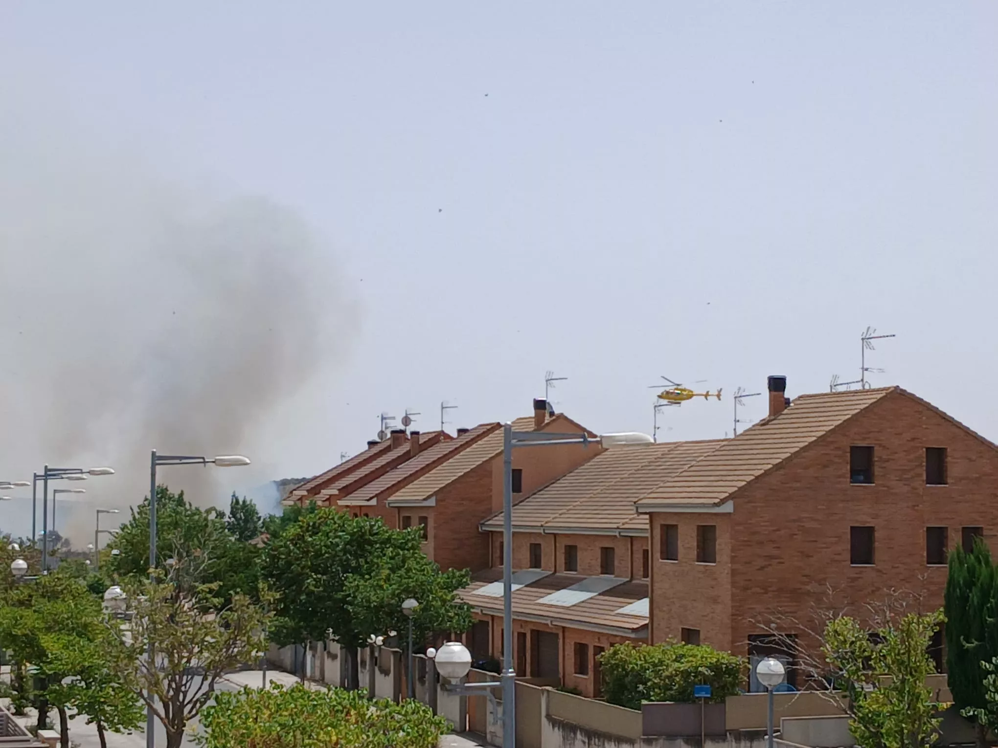 Incendio que se ha declarado este lunes en Barbastro