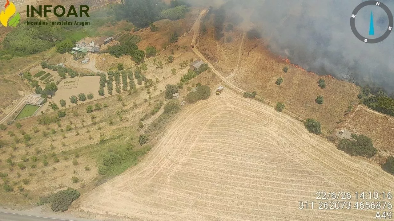 Incendio que se ha declarado este lunes en Barbastro