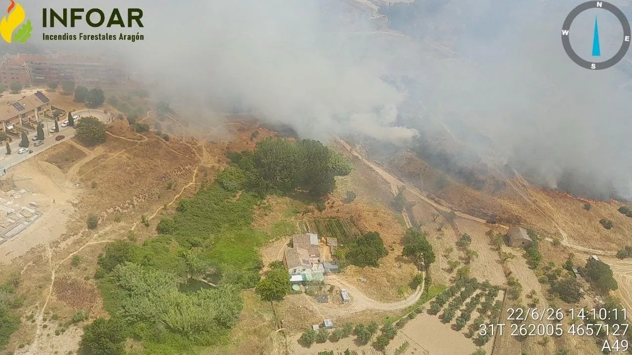 Incendio que se ha declarado este lunes en Barbastro