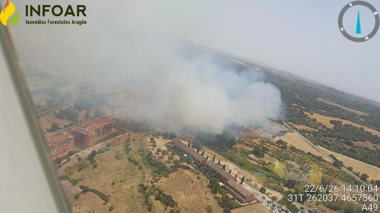 Incendio que se ha declarado este lunes en Barbastro