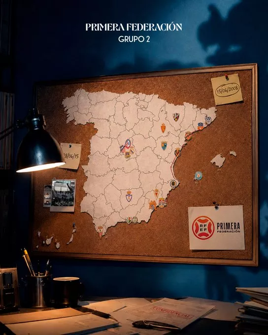 El mapa de 1ª RFEF y su grupo 2.