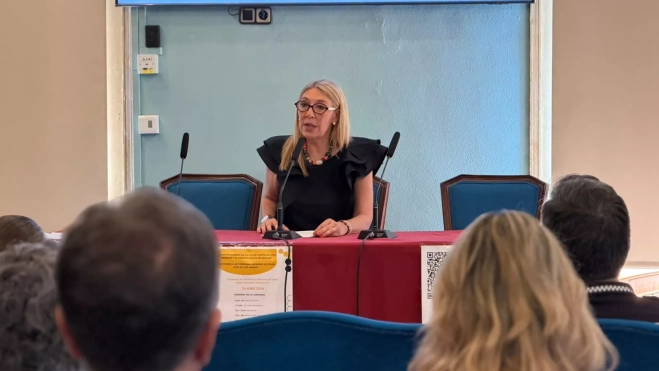 Marta Escartín durante su intervención. Marta Escartín durante su intervención.