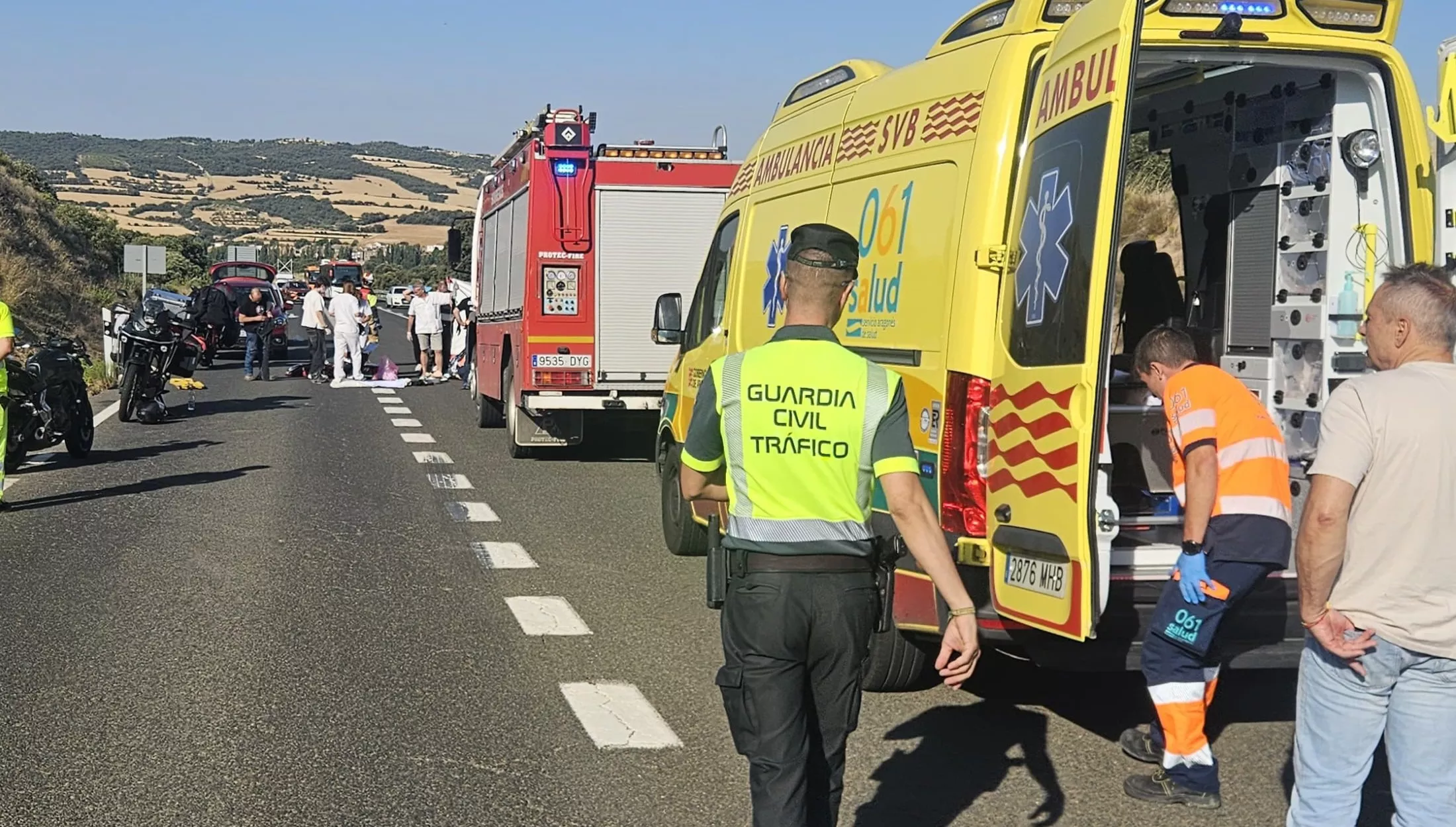 Asistencias por la colisión entre las motocicletas