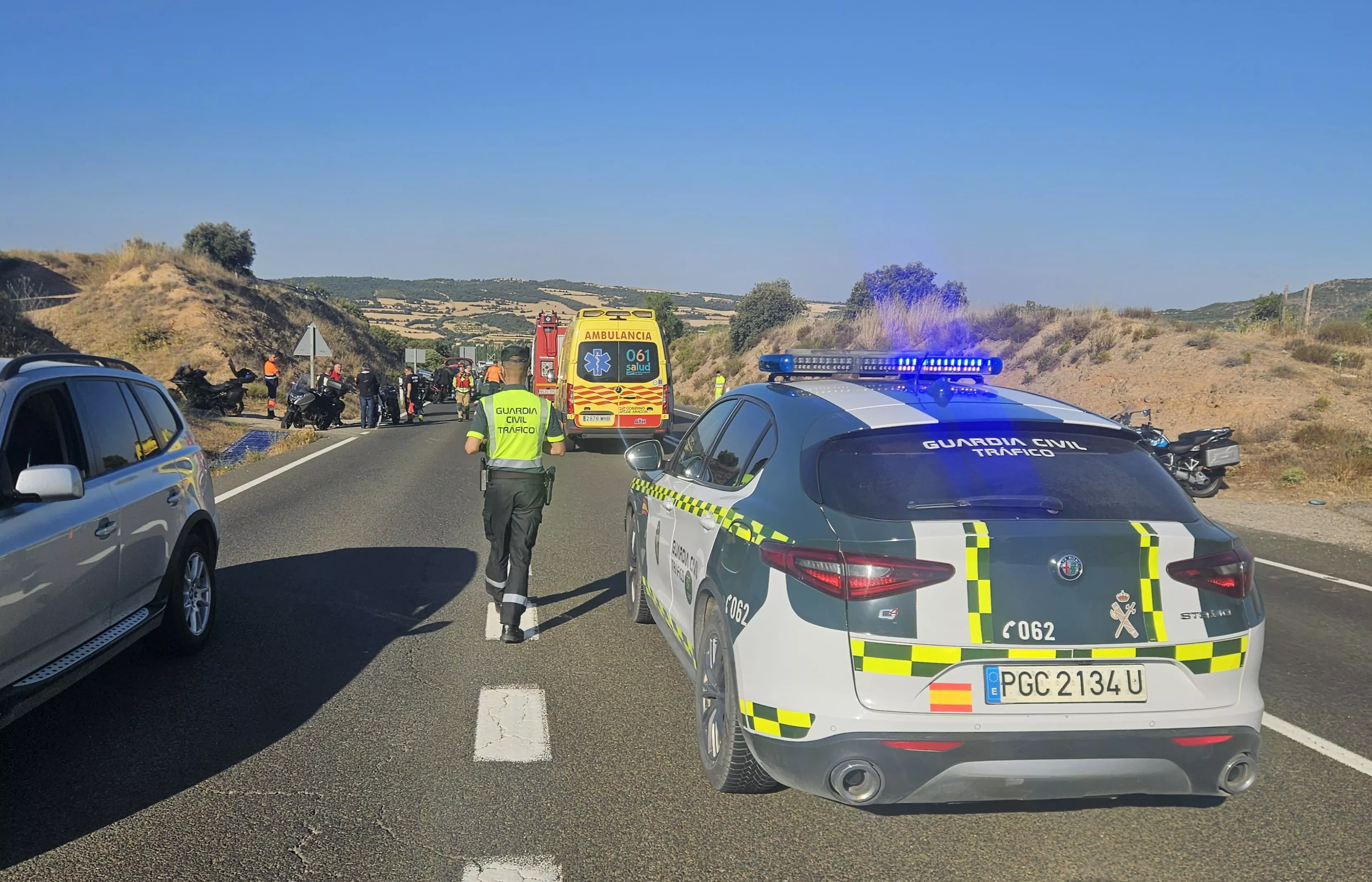 Lugar de la colisión entre las dos motocicletas