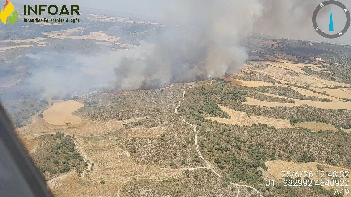 Incendio declarado en el término de Tamarite de Litera.
