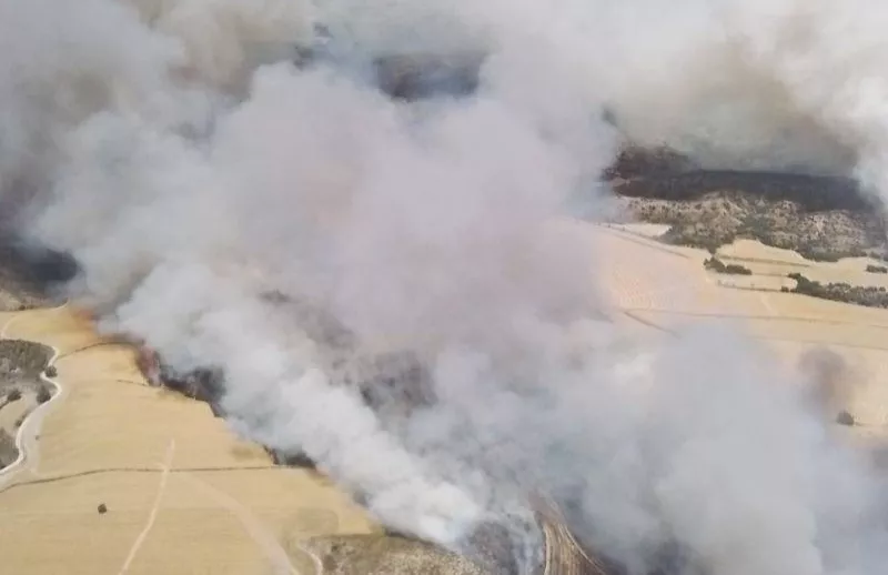 Incendio declarado en el término de Tamarite de Litera.