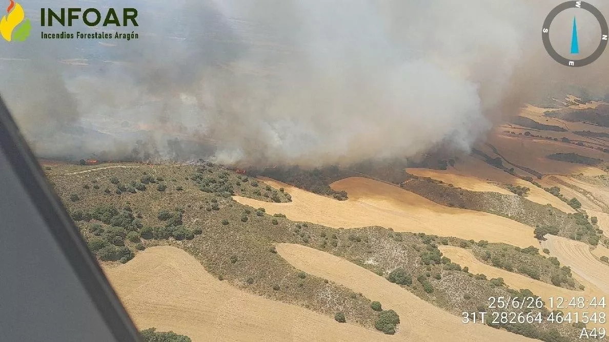 Incendio declarado en el término de Tamarite de Litera.