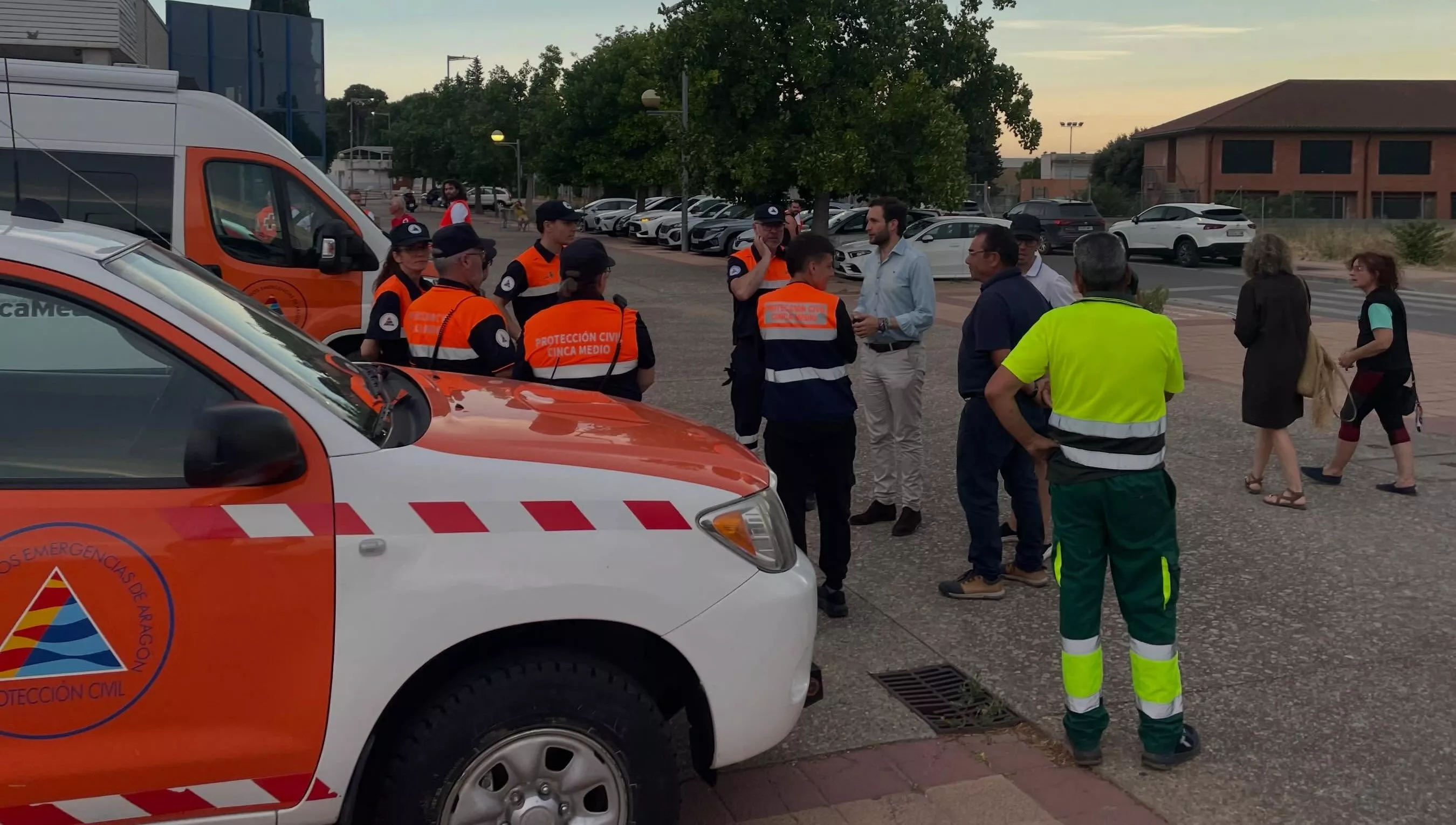 Dispositivo en el Polideportivo Los Olímpicos de Monzón.