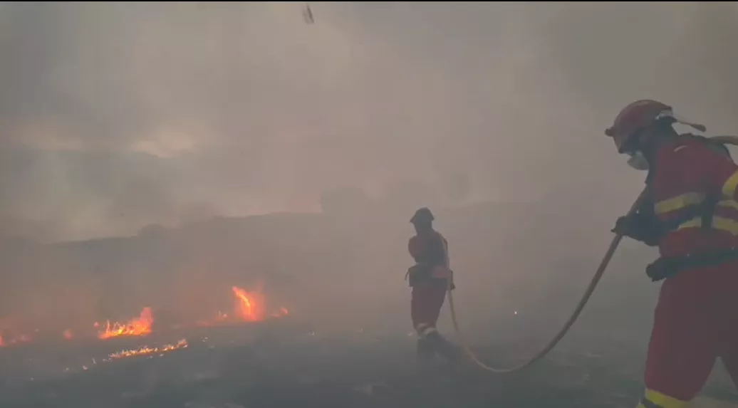 Actuación de la UME en el incendio de Tamarite.