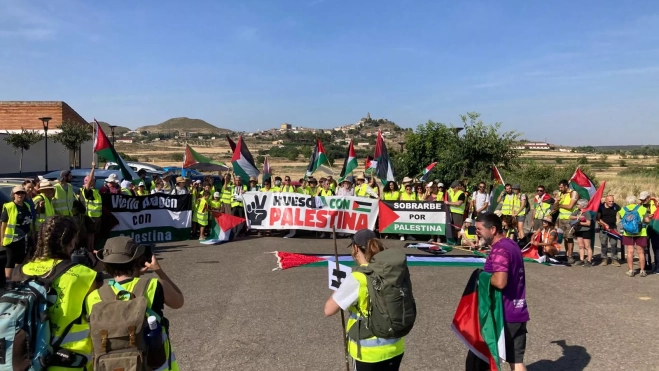 Imagen de la movilización contra el festival.
