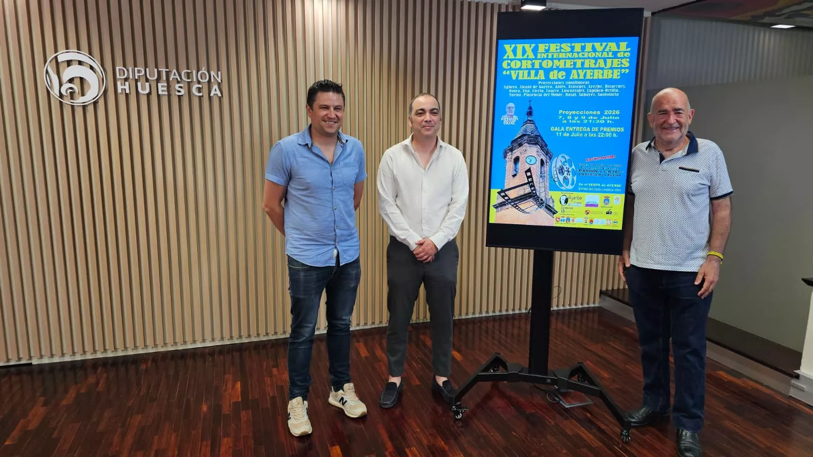Antonio Biescas, Carlos Sampériz y Alejandro Salcedo, presentando el festival.