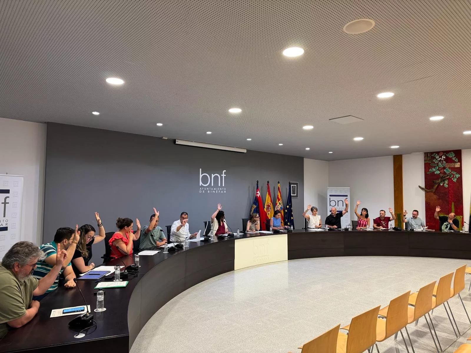 Votación de la RPT en el Ayuntamiento de Binéfar