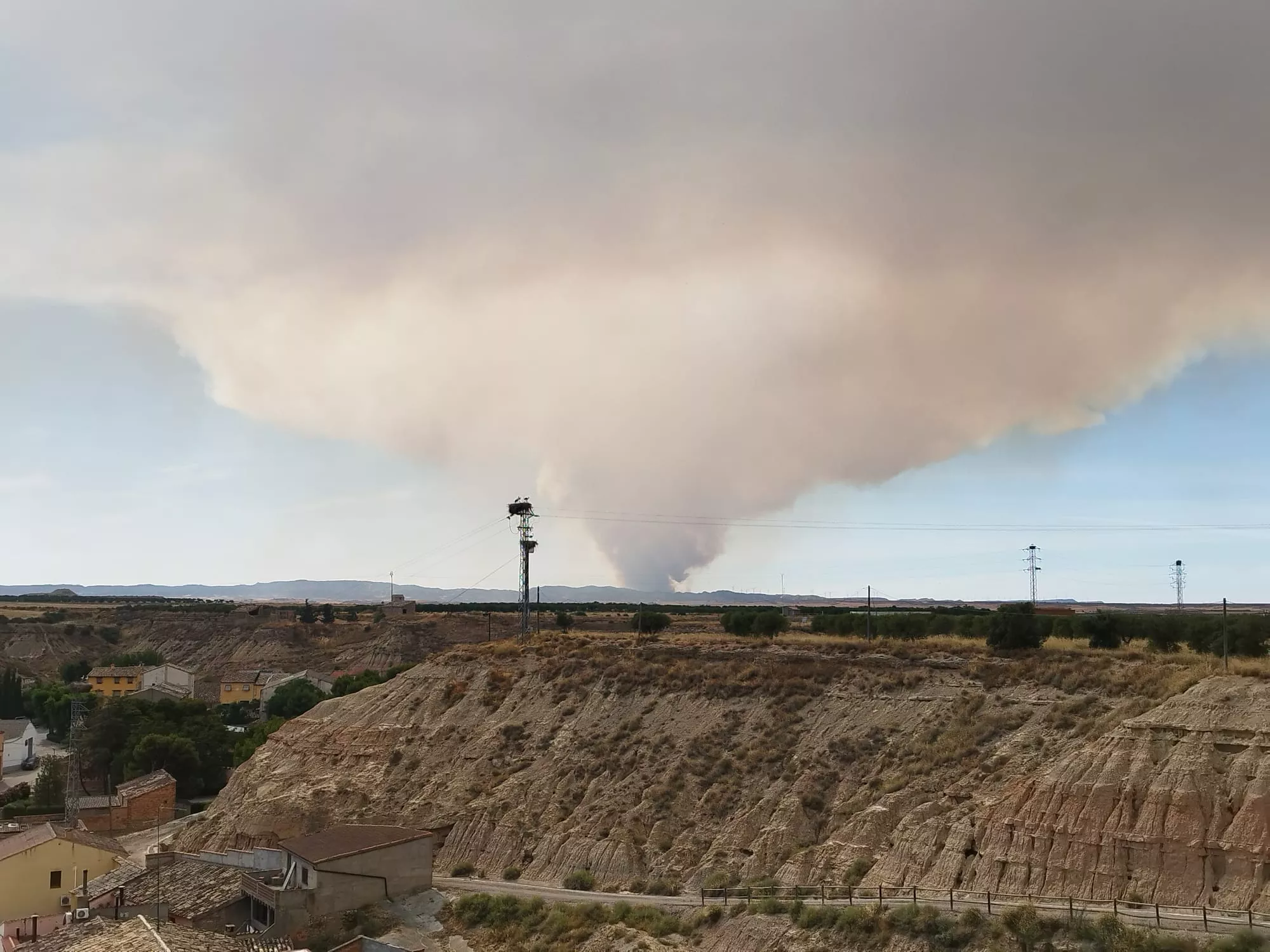 Incendio declarado este martes en la Sierra de Alcubierre