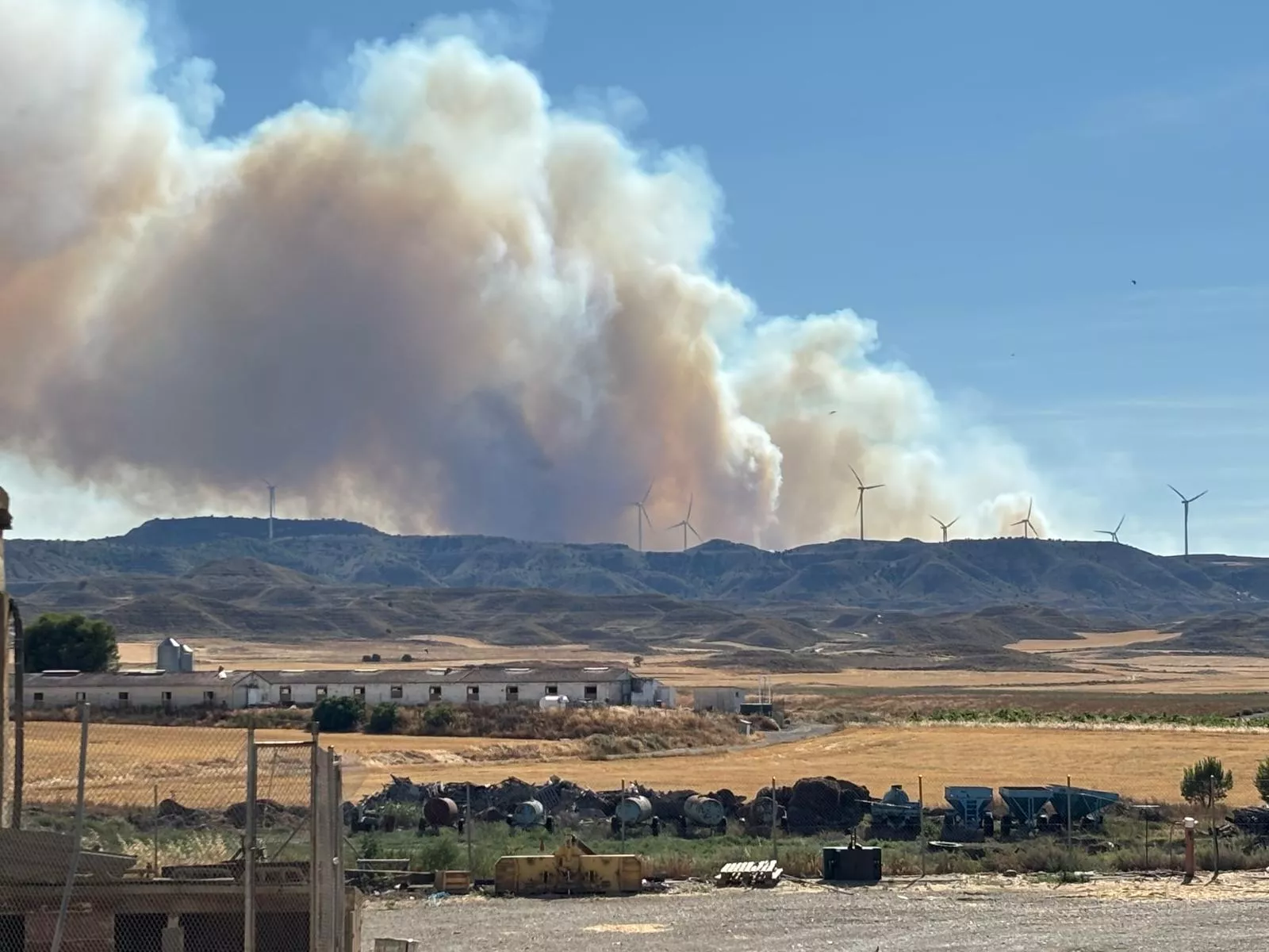 Incendio declarado este martes en la Sierra de Alcubierre