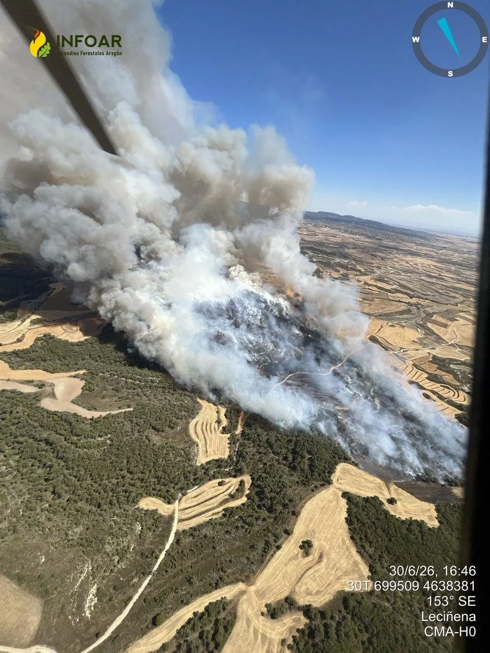 Incendio declarado este martes en la Sierra de Alcubierre