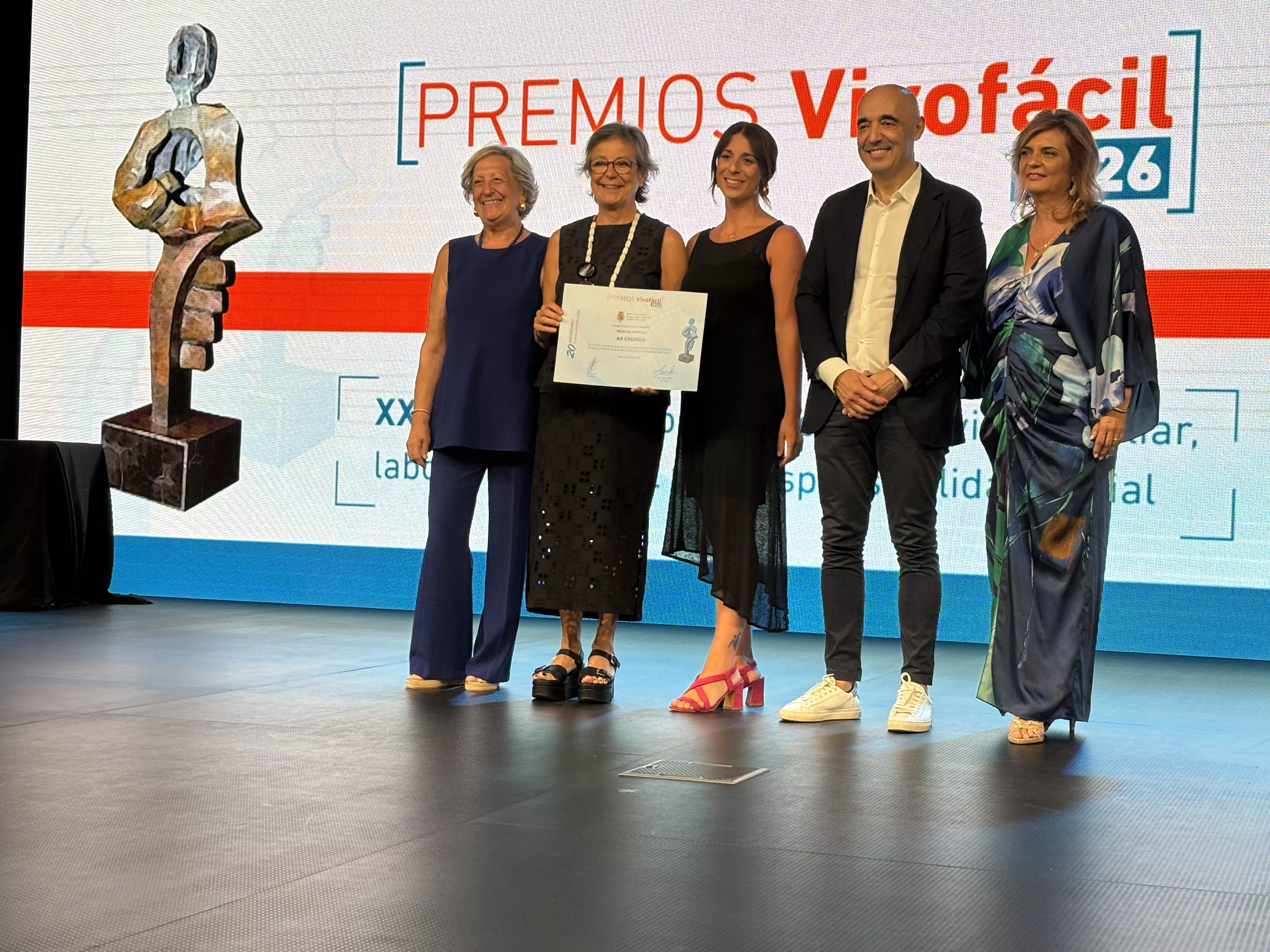 Ab Energía recoge el accésit del Premio Vivofácil a la conciliación y responsabilidad social
