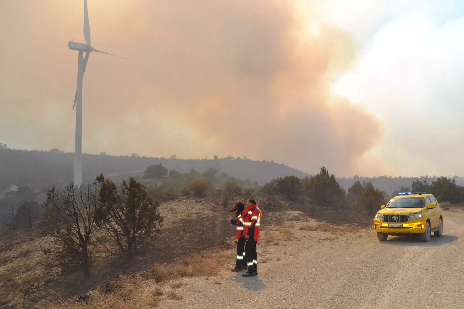 Actuación el miércoles en el incendio de la Sierra de Alcubierre.