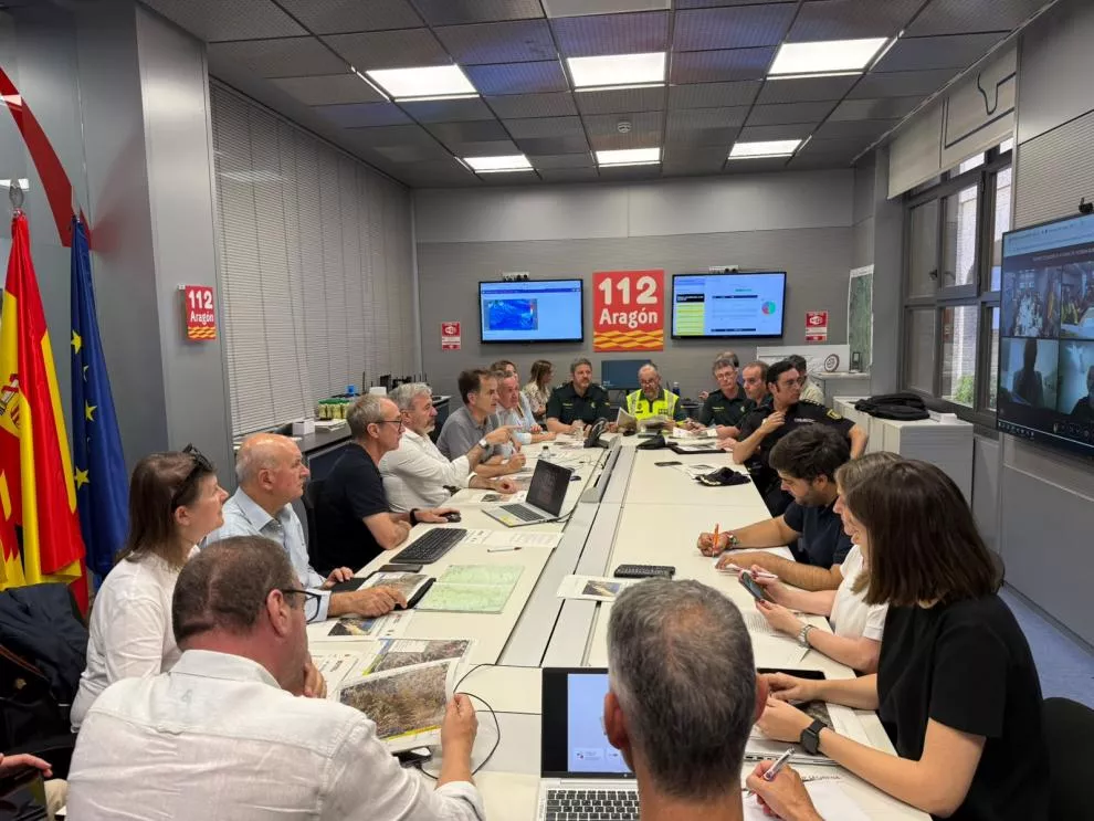 Reunión del Cecopi en la que se ha analizado el incendio de Morillo de Monclús