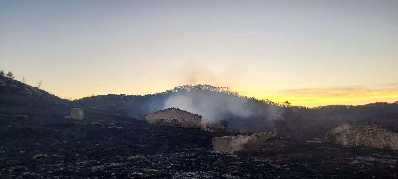 Imagen de una zona devastada por el incendio.
