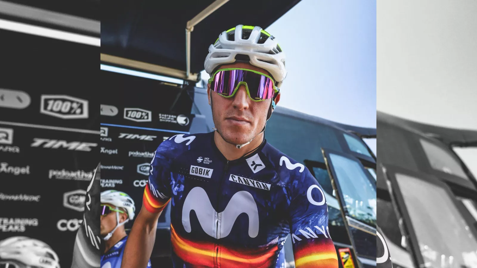 Castrillo ha lucido un maillot especial con motivo de su campeonato de España de contrarreloj. Foto: Movistar Team