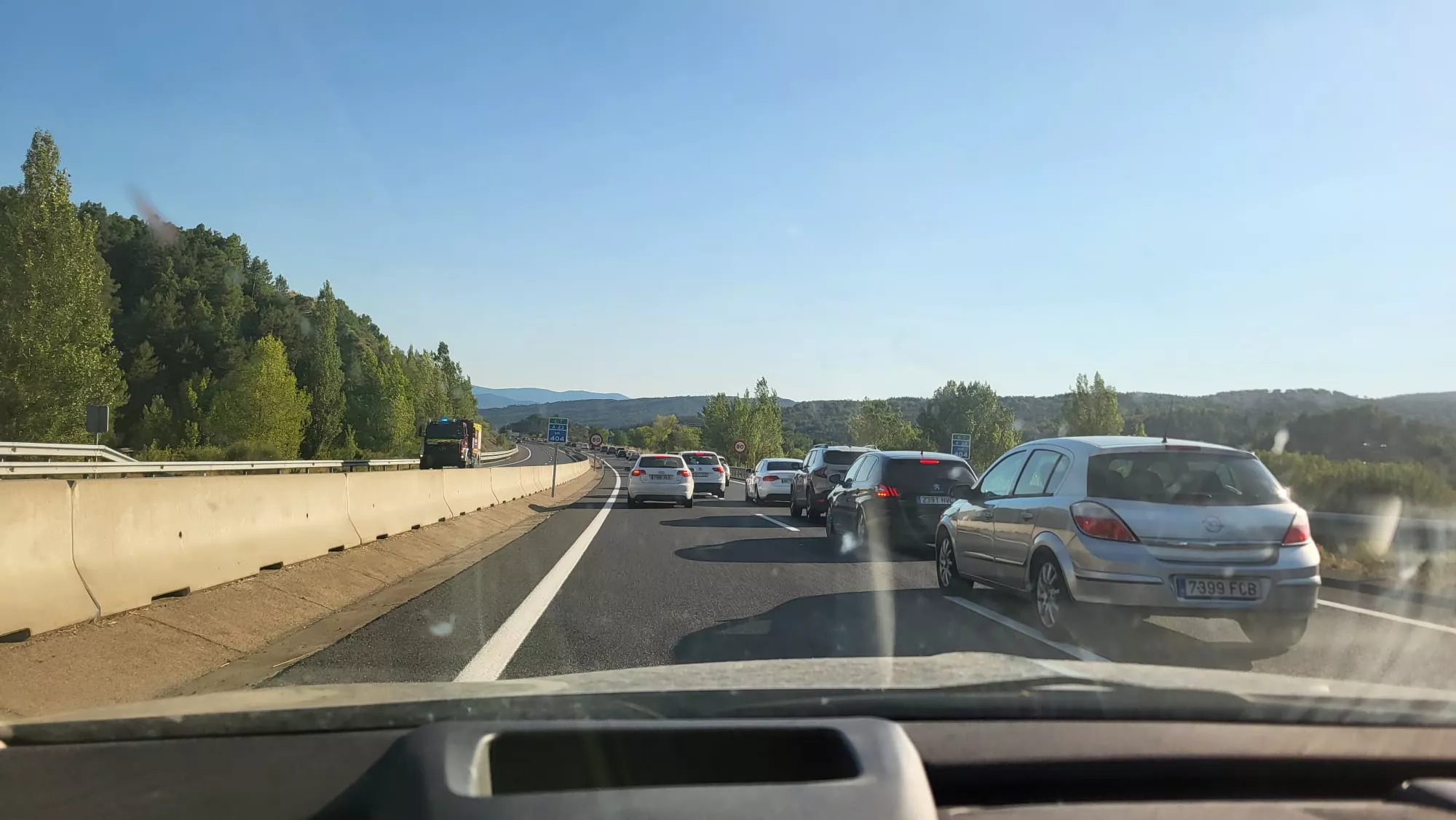 Fin del tramo de autovía tras la variante de Sabiñánigo