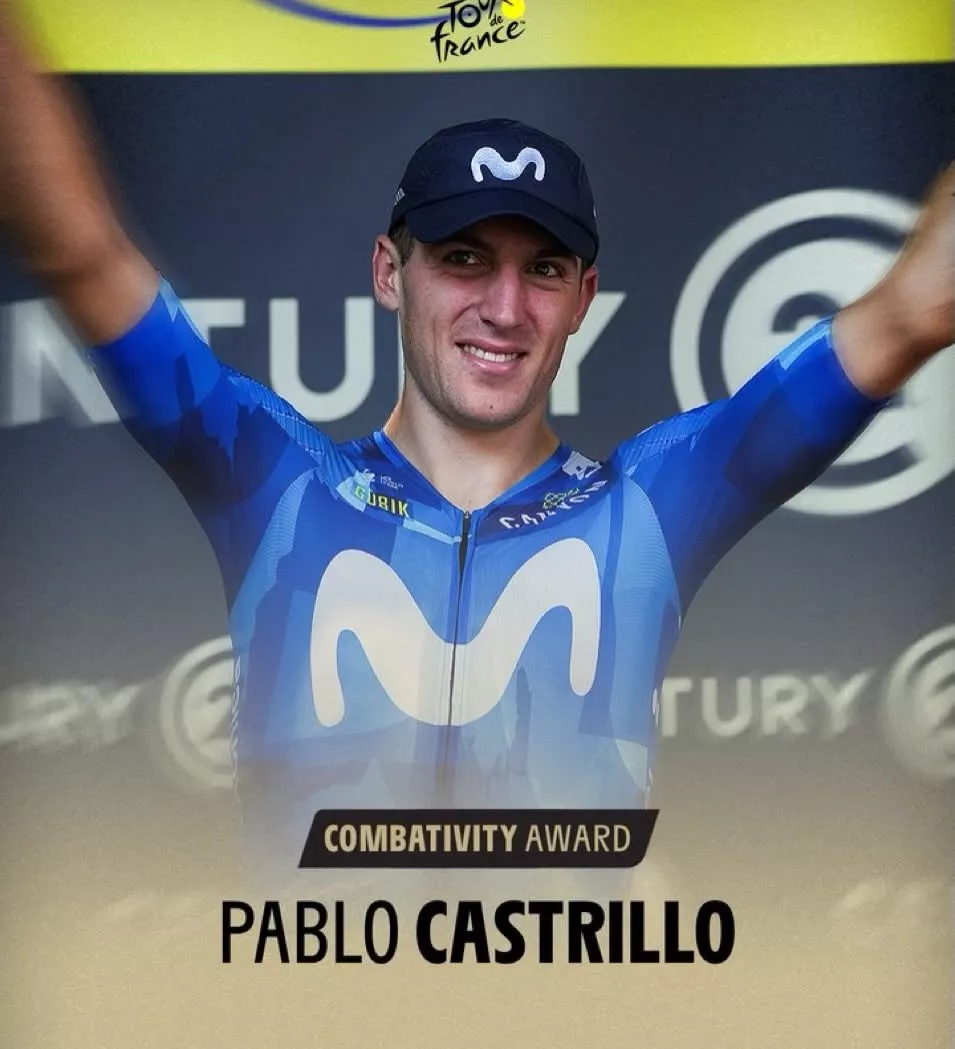Pablo Castrillo, premio a la combatividad en la etapa del Tour.