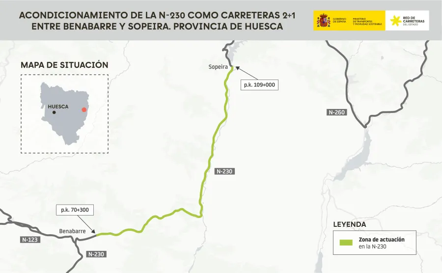 La mejora de la N-230 entre Benabarre y Sopeira supera el trámite ambiental.