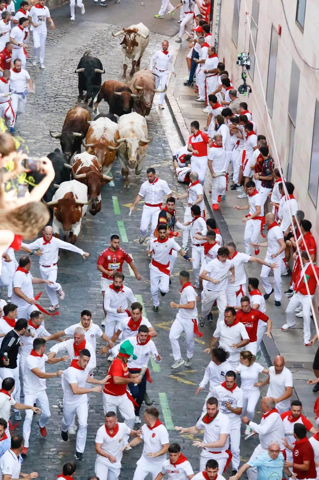 Luis Cabrero y Ángel Herranz en los encierros de San Fermín