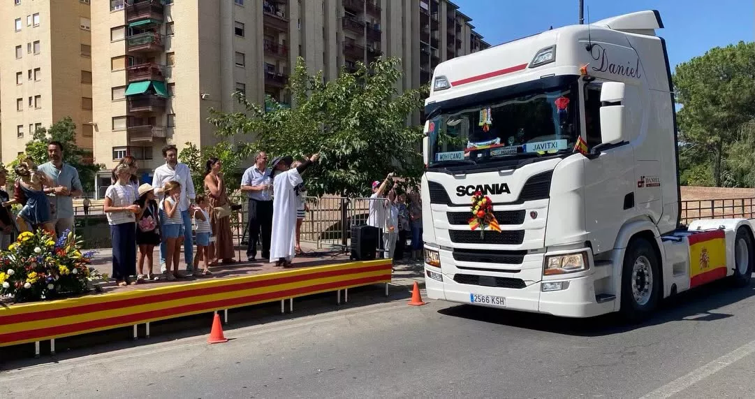 Celebración de la festividad de San Cristóbal por los transportistas de Monzón